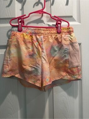 Xersion Girls Tie-Dye Pastel Shorts - Pink, Orange, Yellow, Blue